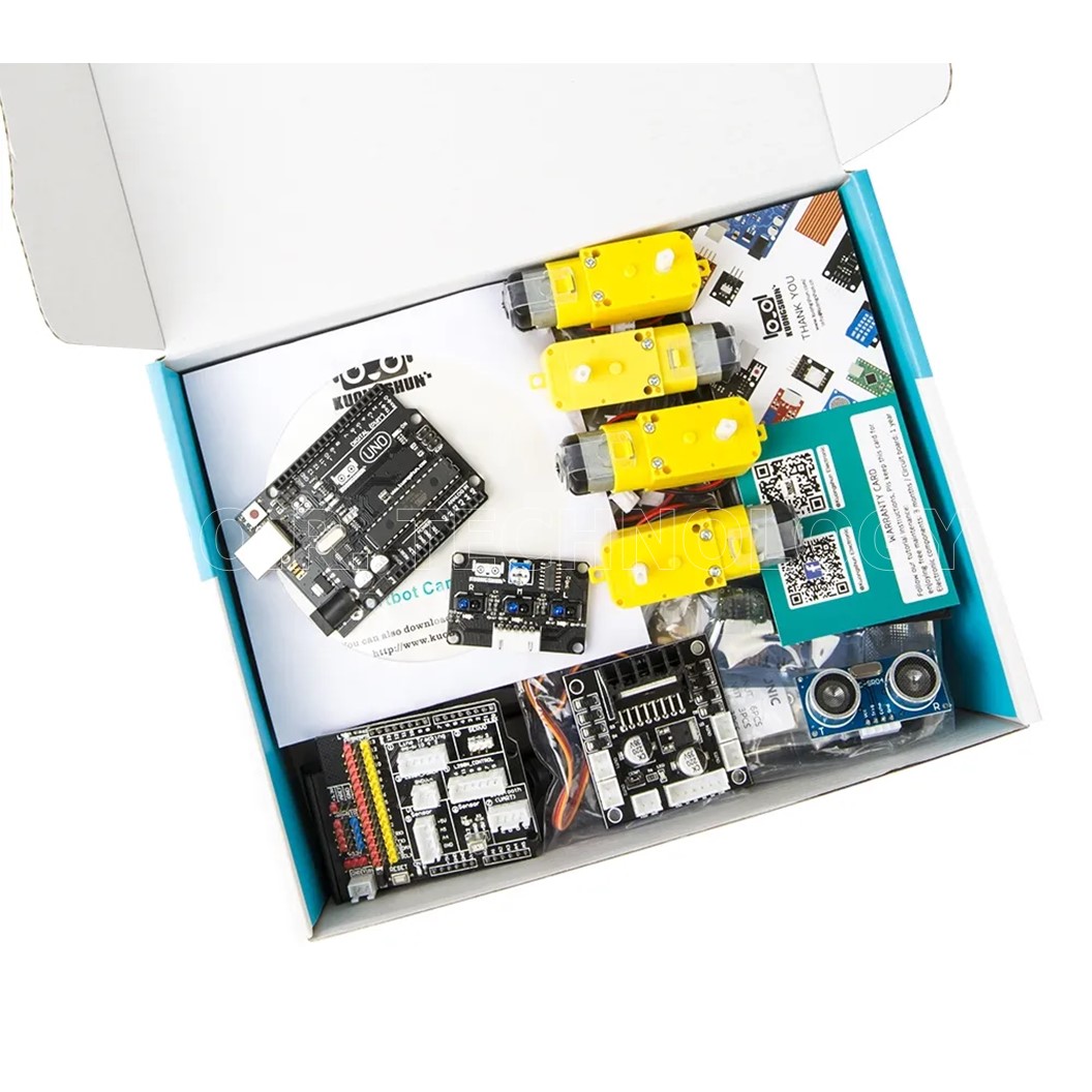 (1ชิ้น) AD118 ชุดส่งเสริมการเรียนรู้ Smart Robot Car Kit KUONGSHUN Arduino UNO ชุดประกอบรถ รถวิ่งตามเส้น รถหลบสิ่งกีดขวาง