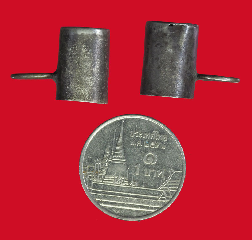 *33421 ปลอกสำหรับใส่ตะกรุดหรือหวาย หัวท้าย ทำด้วยเงิน เก่า 16