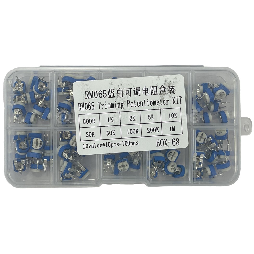 RM065 Kit ชุดตัวต้านทานปรับค่าได้ VR เกือกม้า 100ชิ้น VR Variable Resistor Trimpot Trimmer Potentiometer 10ค่า ค่าละ10ชิ้น Adjustable resistor