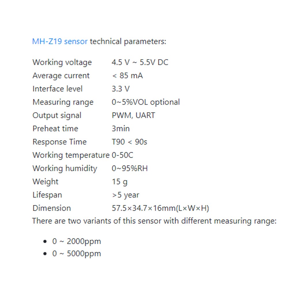 AB140 MH-Z19B เซนเซอร์วัดก๊าซ CO2 NDIR Infrared carbon dioxide sensor detection เซนเซอร์ตรวจจับก๊าซ คาร์บอนไดออกไซด์
