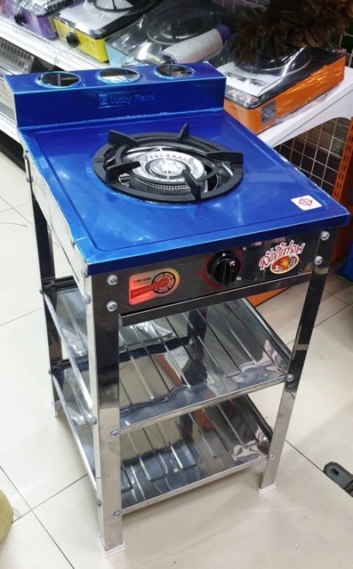เตาแก๊สลัคกี้เฟลม รุ่น AT-502R ระดับการปรับไฟ 4 ระดับ สแตนเลสทั้งตัว พร้อมอุปกรณ์หัวปรับแรงดัน ครบชุด