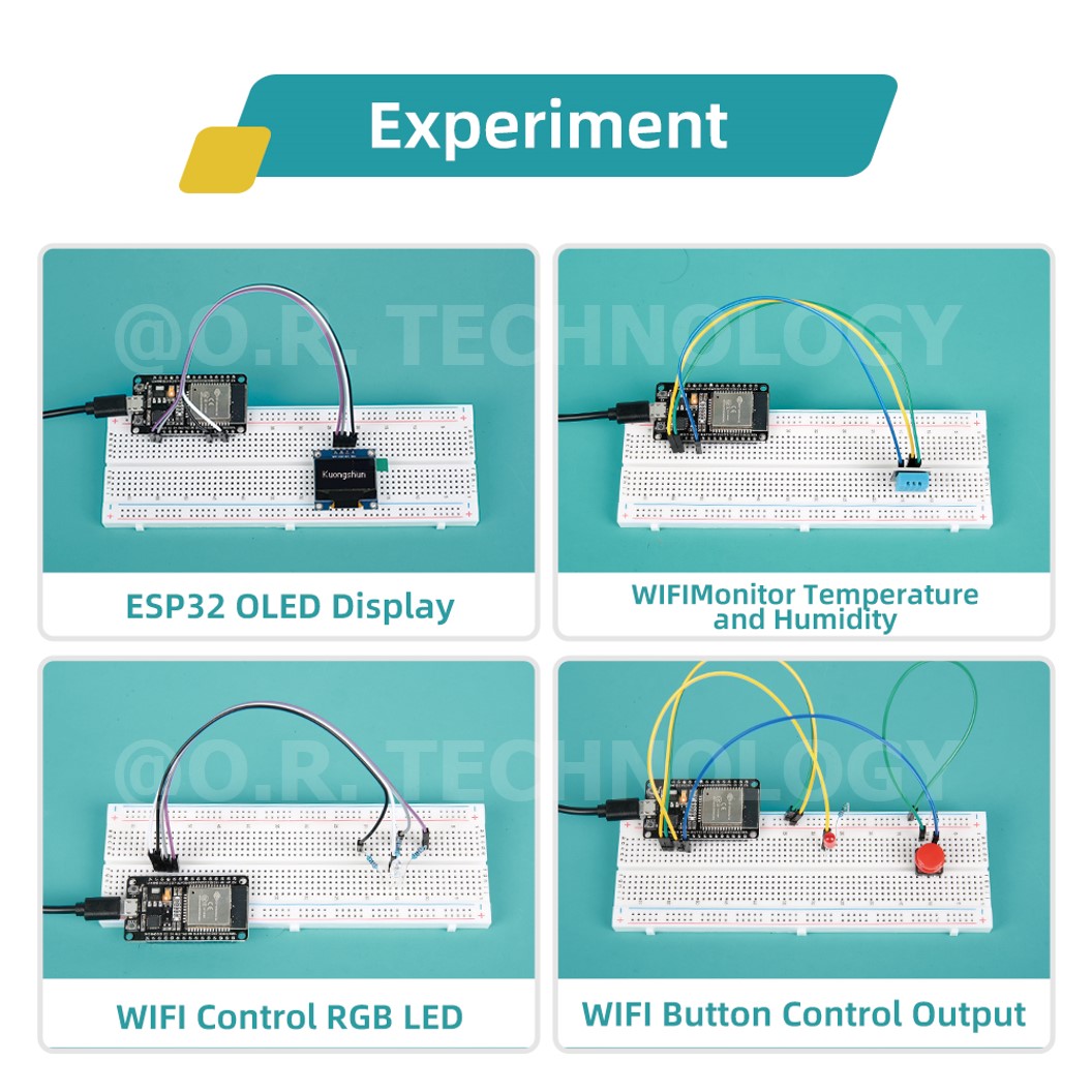 (1ชุด) AE312 ชุดเริ่มต้นเรียนรู้ ESP32 Basic Starter Kit WiFi IOT Development Board Learning Kit พร้อมคู่มือ