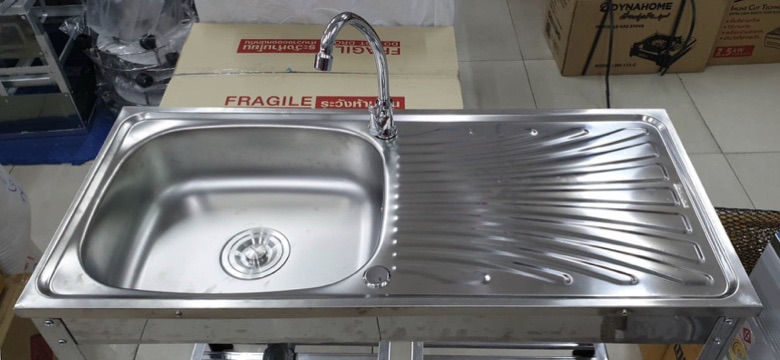 Dyna Home ฟรี ก๊อกน้ำ ซิ้งค์ล้างจาน รุ่น FS-9643-JT อ่างล้างจาน ขนาด 96x43x85 ซม. สแตนเลสทั้งตัว