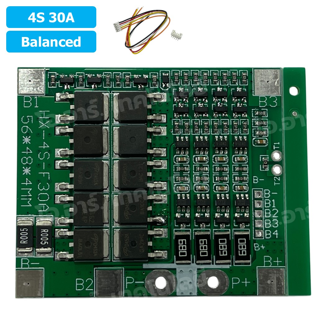 CM644 4S 30A Balanced โมดูลชาร์จแบตเตอรี่ BMS 4-Series 30A 18650 Lithium Battery Protection Module 4S30A Bal แบตลิเธียม โมดูลชาร์จถ่าน 18650