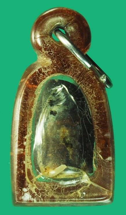 ขายแล้ว *37862 ตะกรุดหัวลูกปืน หลวงพ่อกวย วัดโฆษิตราราม ชัยนาท เลี่ยมพลาสติกเก่าแตกลายงาถึงยุค 12