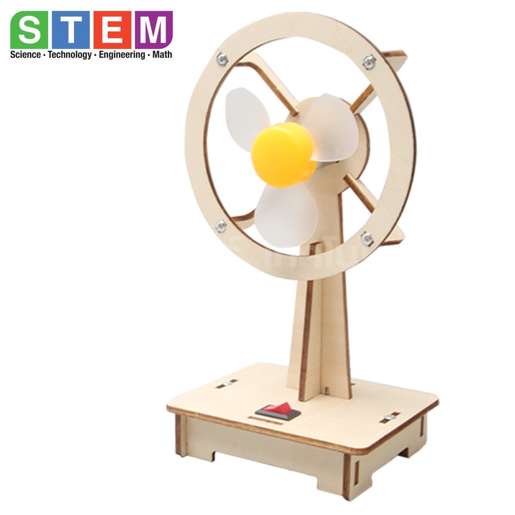 T-M187 ชุดประกอบไม้ พัดลมไฟฟ้า Electric Fan Wooden Kit STEM Education ของเล่นเสริมทักษะ เสริมพัฒนาการ ชุดเรียนรู้ ชุดทดลอง พัดลม