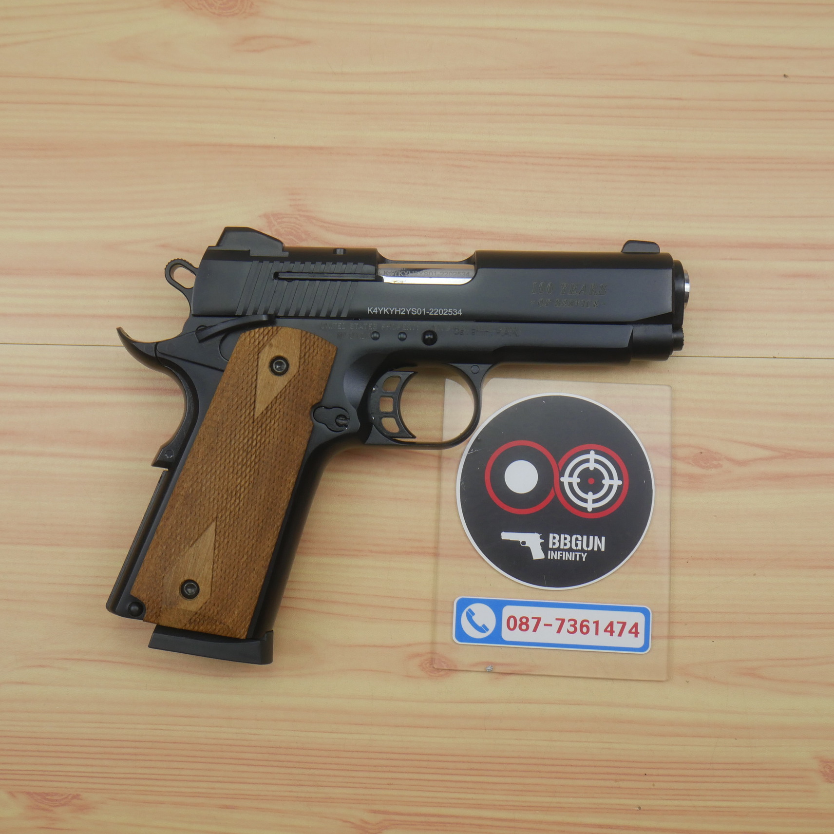 แบลงค์กัน KUZEY M1911 COLT'S 100 ปี สีดำ 4 นิ้ว Blank Gun