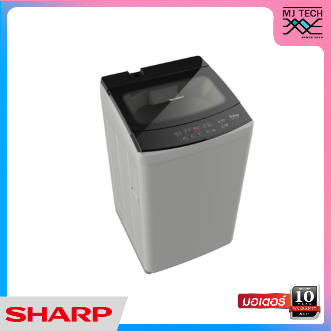 SHARP เครื่องซักผ้าฝาบน 9 กก. รุ่น ES-W90T-GY