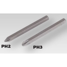 ดอกไขควงตอกชุบแข็งปลายแหลม PH2 / PH3 ราคาถูก (1แผง มี 6 อัน) (ราคารวมแวท) หัวไขควง ดอกไขควงปลอกแม่เหล็ก