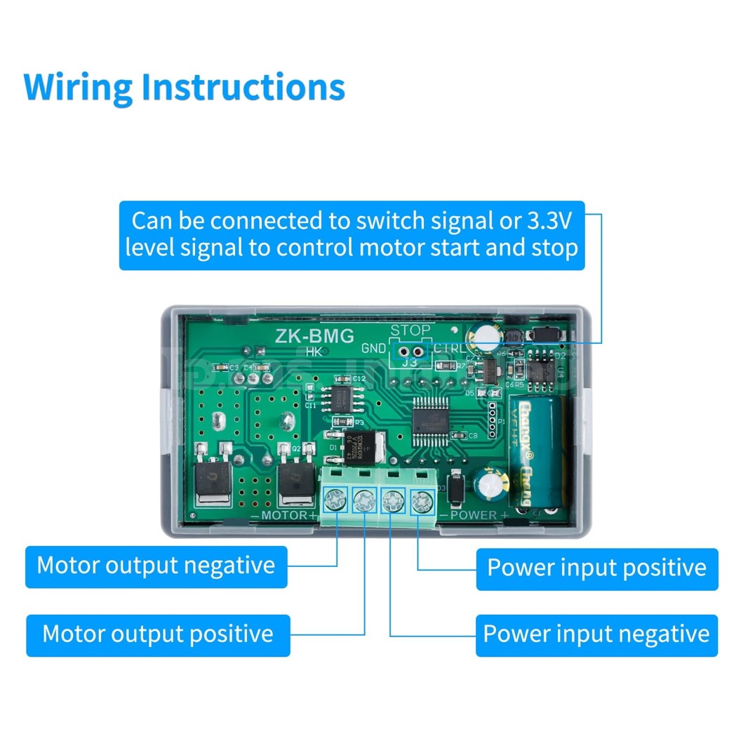ZK-BMG ตัวปรับความเร็วรอบมอเตอร์ 9-60VDC 12A 500W PWM Motor DC Speed Controller Motor Governor ที่ควบคุมความเร็วรอบ ตัวปรับมอเตอร์