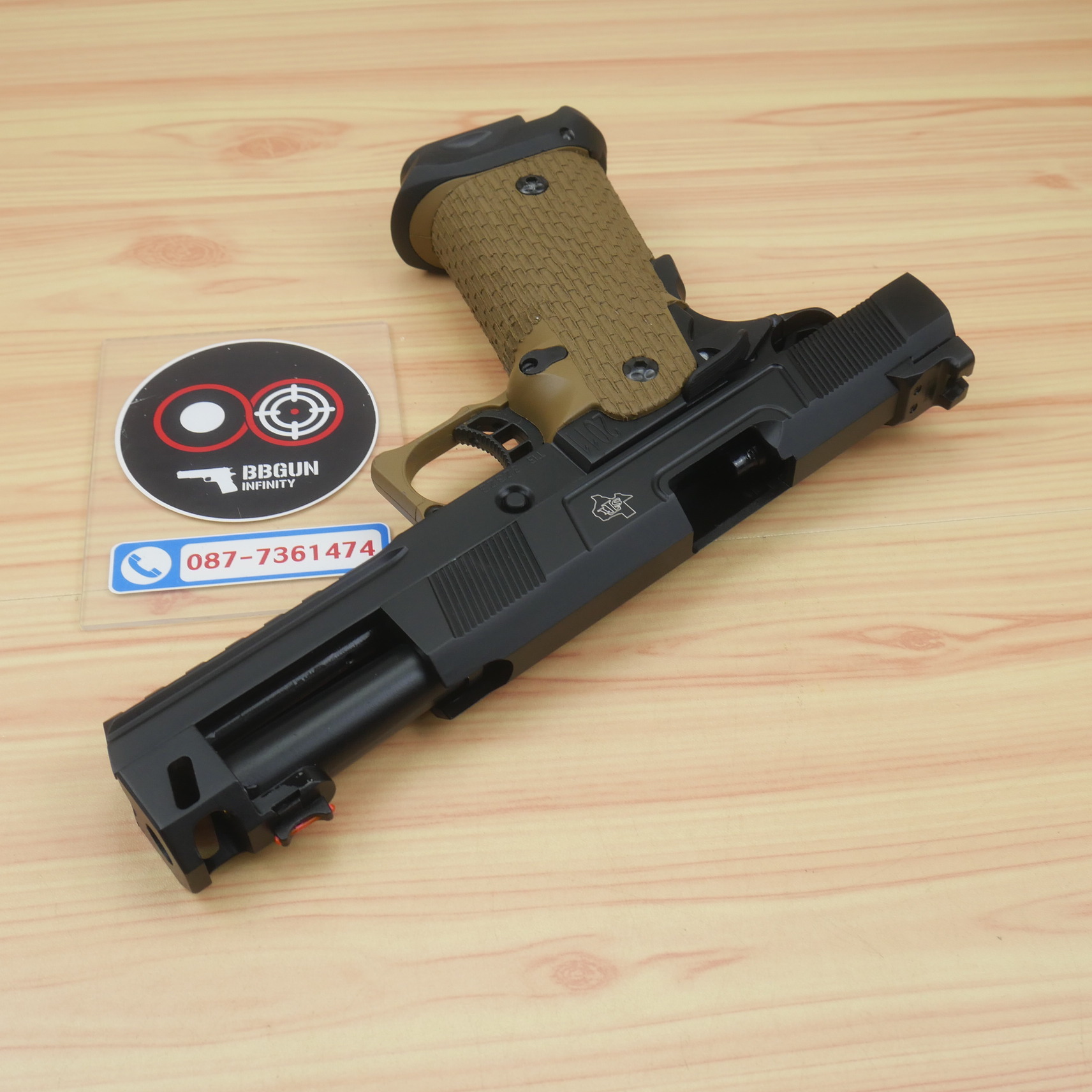 บีบีกันอัดแก๊ส Army Armament R501B Costa Carry Comp - Tan BB GUN