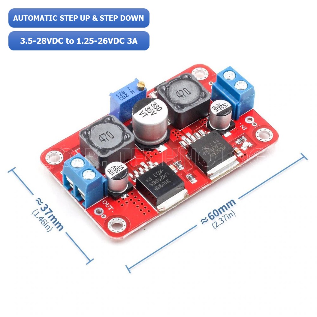 (1ชิ้น) AA253 โมดูลปรับเพิ่ม-ลดแรงดันไฟ โมดูลแปลงไฟ XL6009 LM2596S DC-DC Automatic Step Up & Step Down Solar panel Module (Buck and Boost convertor) 3.5-28VDC to 1.25-26VDC 3A