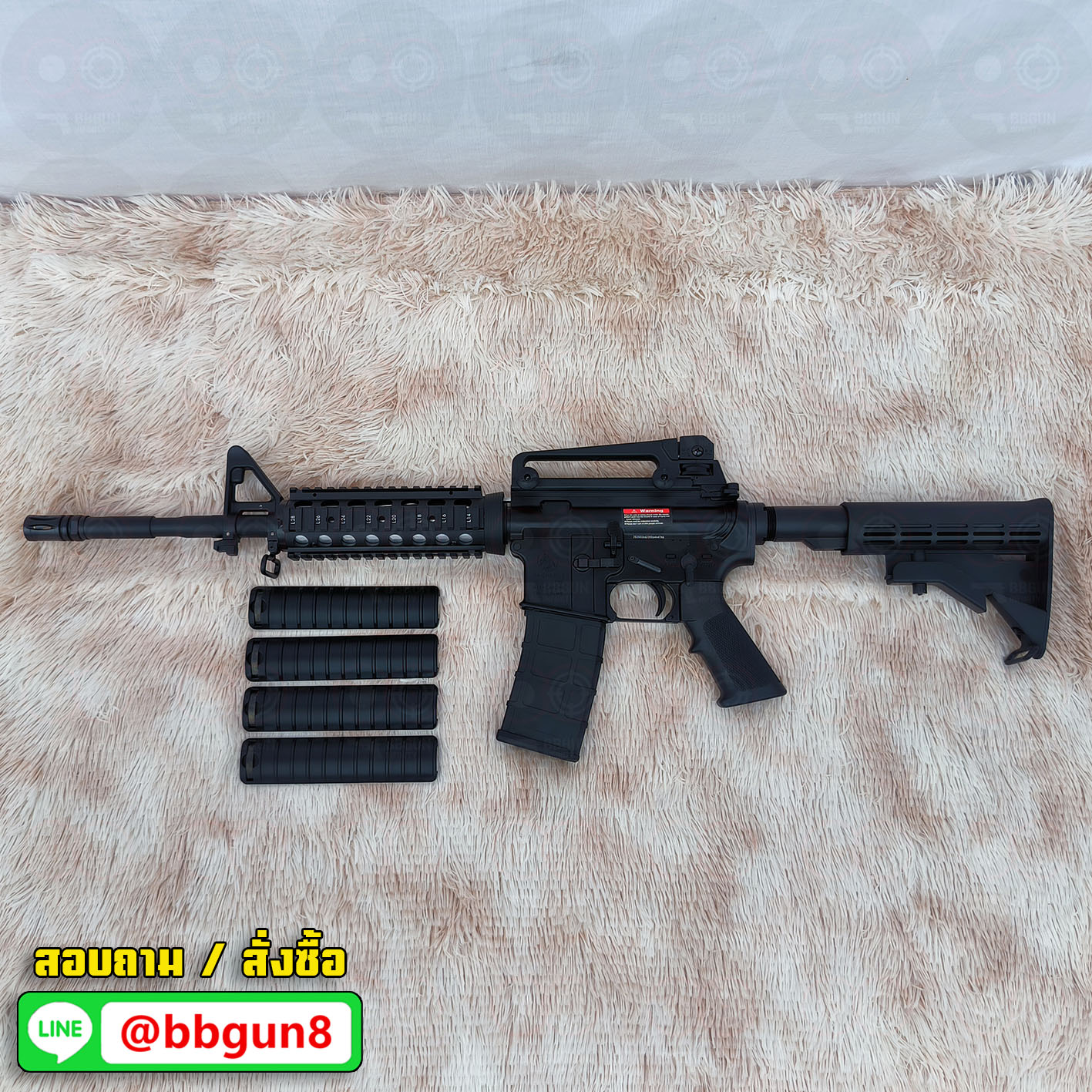 บีบีกันอัดแก็ส M4 RIS ระบบแก๊ส GBBR บอดี้โลหะ Golden Eagle MC 6604 RISM BB GUN
