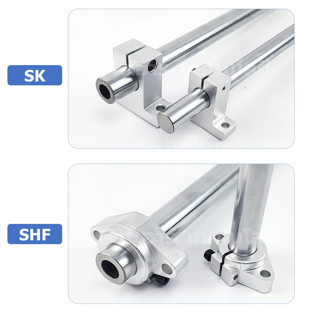 SK/SHF ขาตั้งเพลา แนวตั้ง/แนวนอน ขนาด 6-20mm Vertical/Horizontal SK/SHF Linear Shaft Support Rod Aluminum Alloy ตัวยึดแกน ฐานยึดแกน ขายึดเพลา SK8/SK10/SK12/SK16/SK20 SHF8/SHF10/SHF12/SHF16/SHF20 ฐานยึดเพลา ข้อต่ออลูมิเนียม