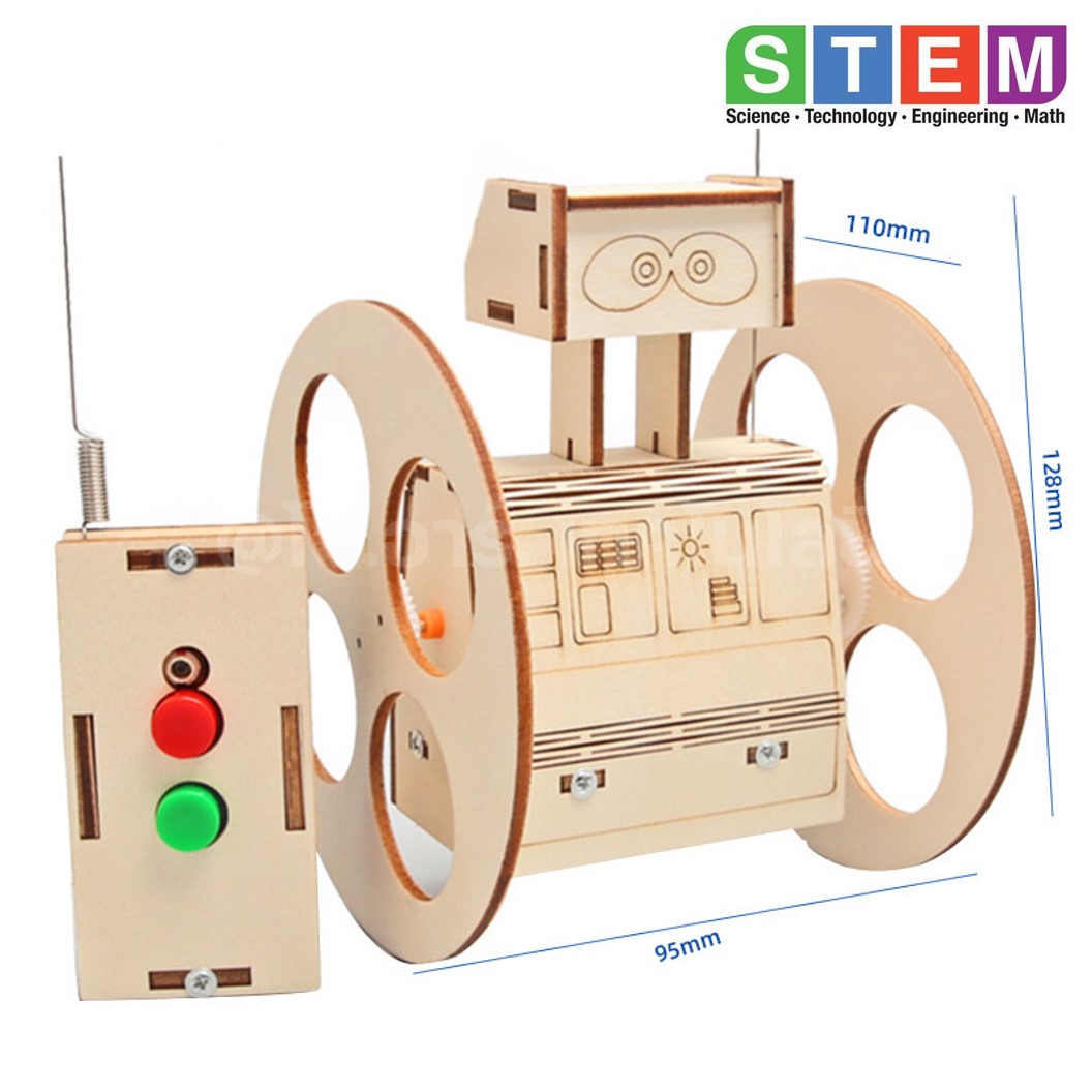 T-M168 ชุดประกอบไม้ หุ่นยนต์บังคับ รีโมท Remote Control Balancing Robot Wooden Kit STEM Education ของเล่นเสริมทักษะ เสริมพัฒนาการ หุ่นยนต์บังคับวิทยุ หุ่นยนต์ทรงตัว