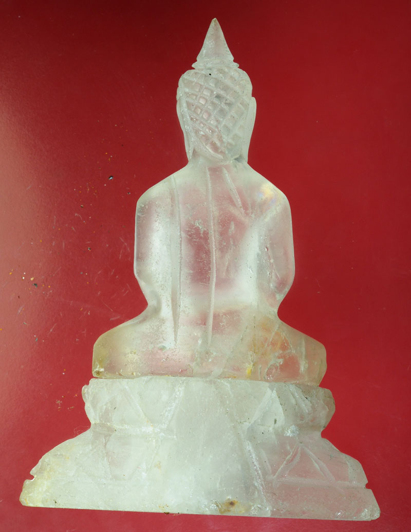 *30066 พระพุทธปางสมาธิ เนื้อหินแกะ เก่าพอมีอายุ 13