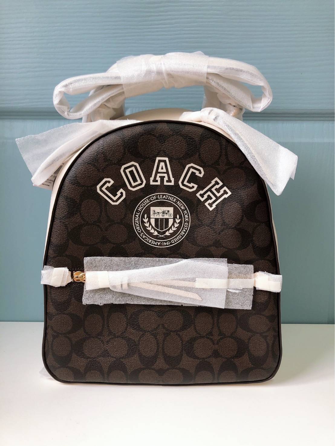 Coach Backpack In Signature Canvas With Varsity Motif