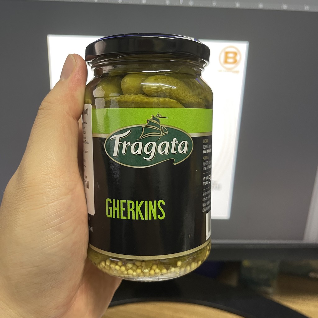 ฟรากาตา แตงกวาดอง เกอร์กิ้น 345 กรัม Fragata Gherkins 345 g.