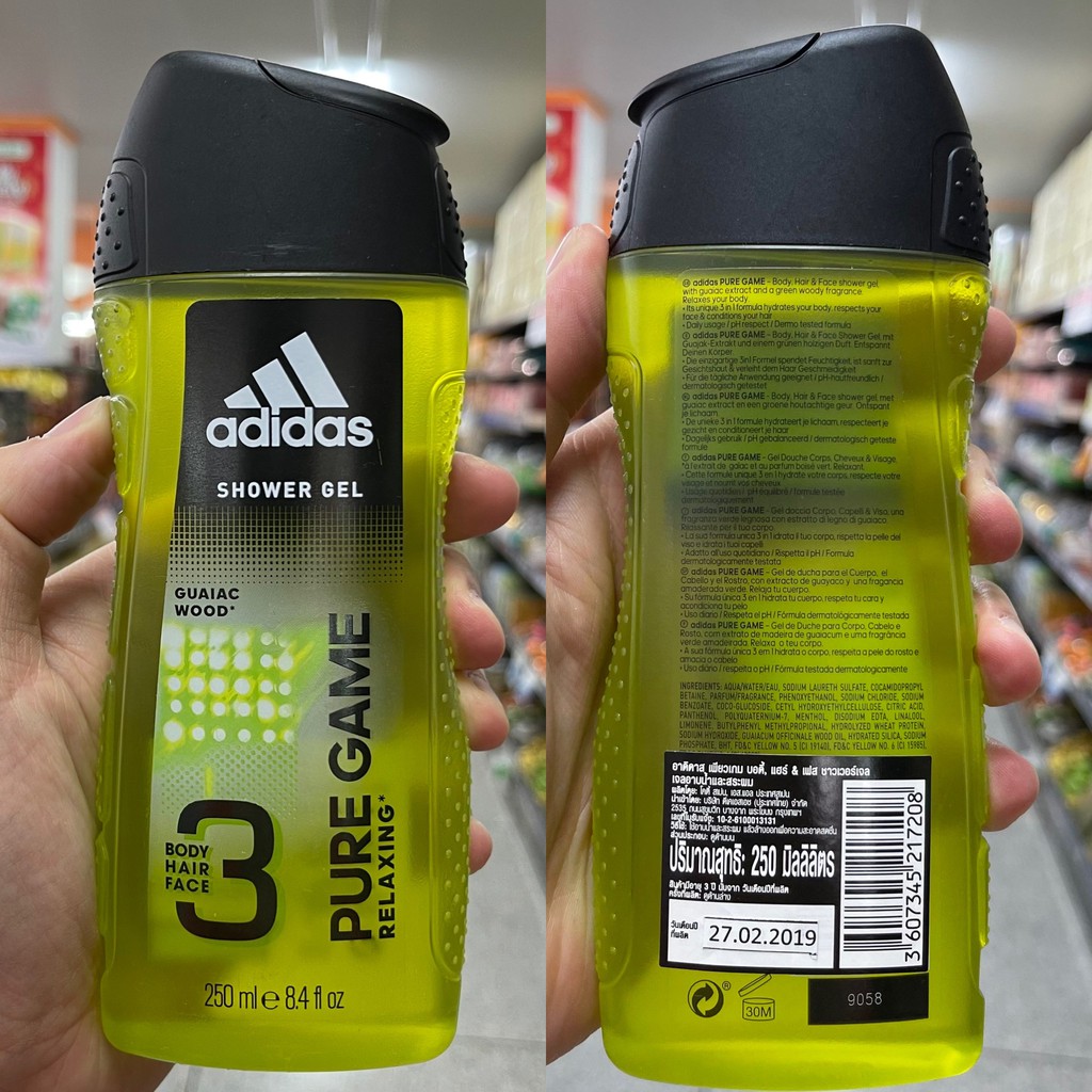 อาดิดาส เจลอาบน้ำ บอดี้ แฮร์ เฟส 250 มล. Adidas Shower Gel Body Hair Face 250 ml.