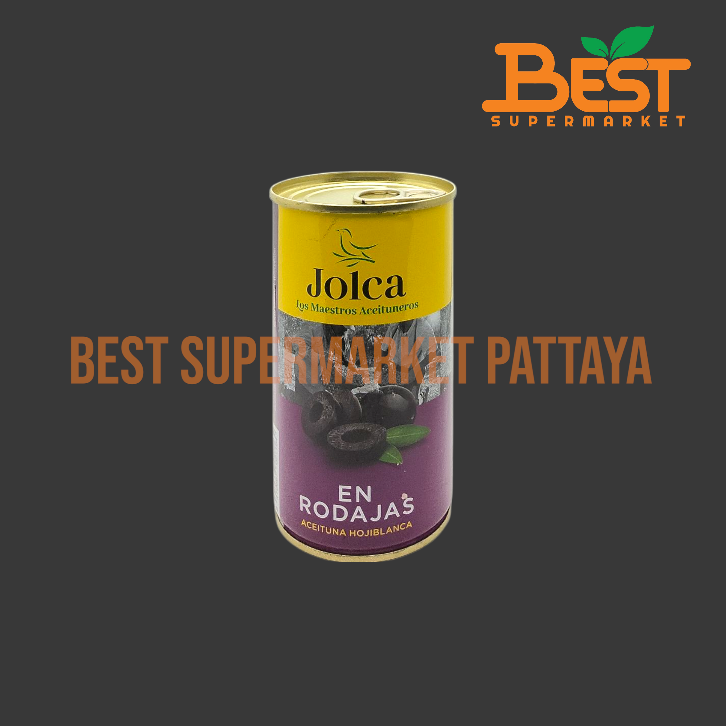 จอลก้า มะกอกดำหั่นแว่น 345 กรัม Jolca Sliced Hojiblanca Black Olives 345 g.