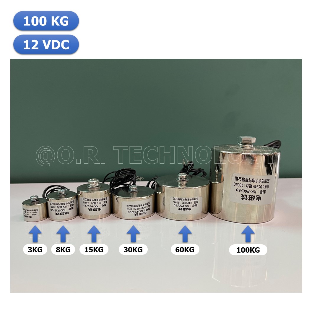 (1ชิ้น) NC471 แม่เหล็กไฟฟ้า โซลินอยด์ดูดโลหะ อิเล็กโตแมกเนท แม่เหล็กดูดไฟฟ้า P60/60 DC12V Solenoid Electric Sucker Electromagnet 100KG