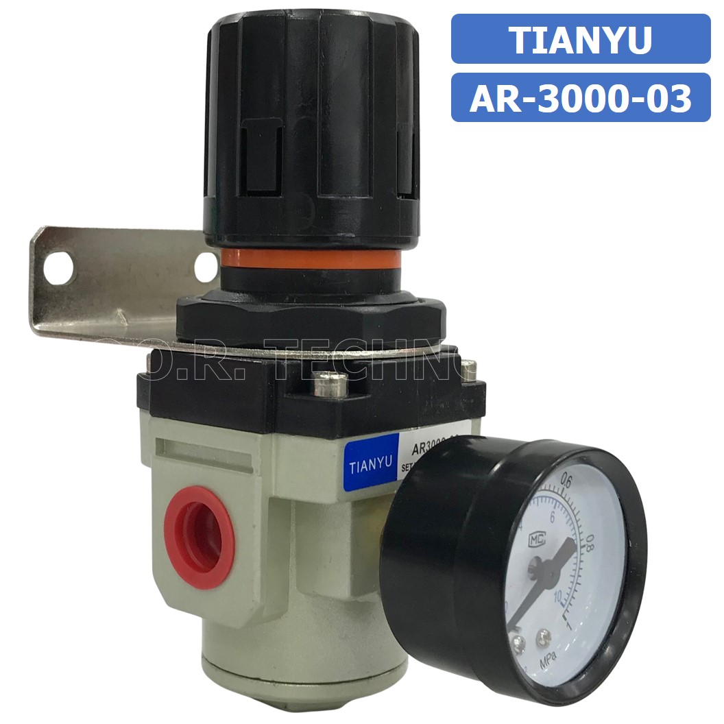 (1ชิ้น) AR-3000-03 ตัวปรับแรงดันลม ชุดปรับแรงดันลม Air Regulator Pneumatic TIANYU AR3000-03