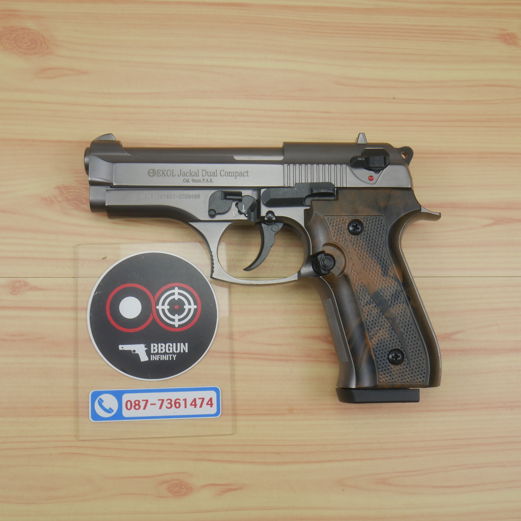 EKOL Jackal Dual Compact M92 (Full Auto) สีฟูม 4 นิ้ว แบลงค์กันบาเร็ตต้า blank gun