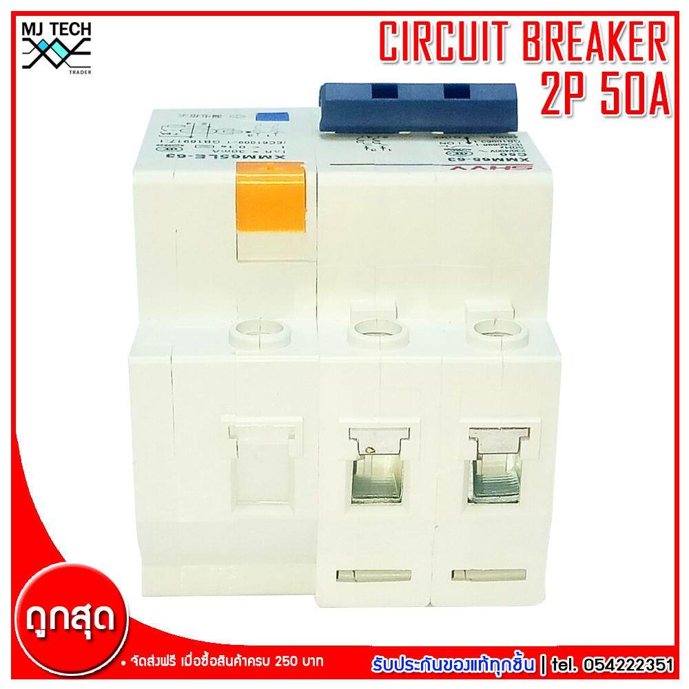 SHYY CIRCUIT BREAKER เบรกเกอร์กันดูด 2P 50A รุ่น XMM65-63 C50