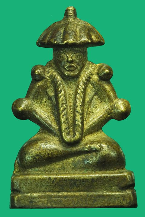 *37583 พระกริ่งอุปคุตเขมร เนื้อสัมฤทธิ์ กริ่งดัง ก้นอุดทองแดง ไม่ทราบที่และปีสร้าง 8