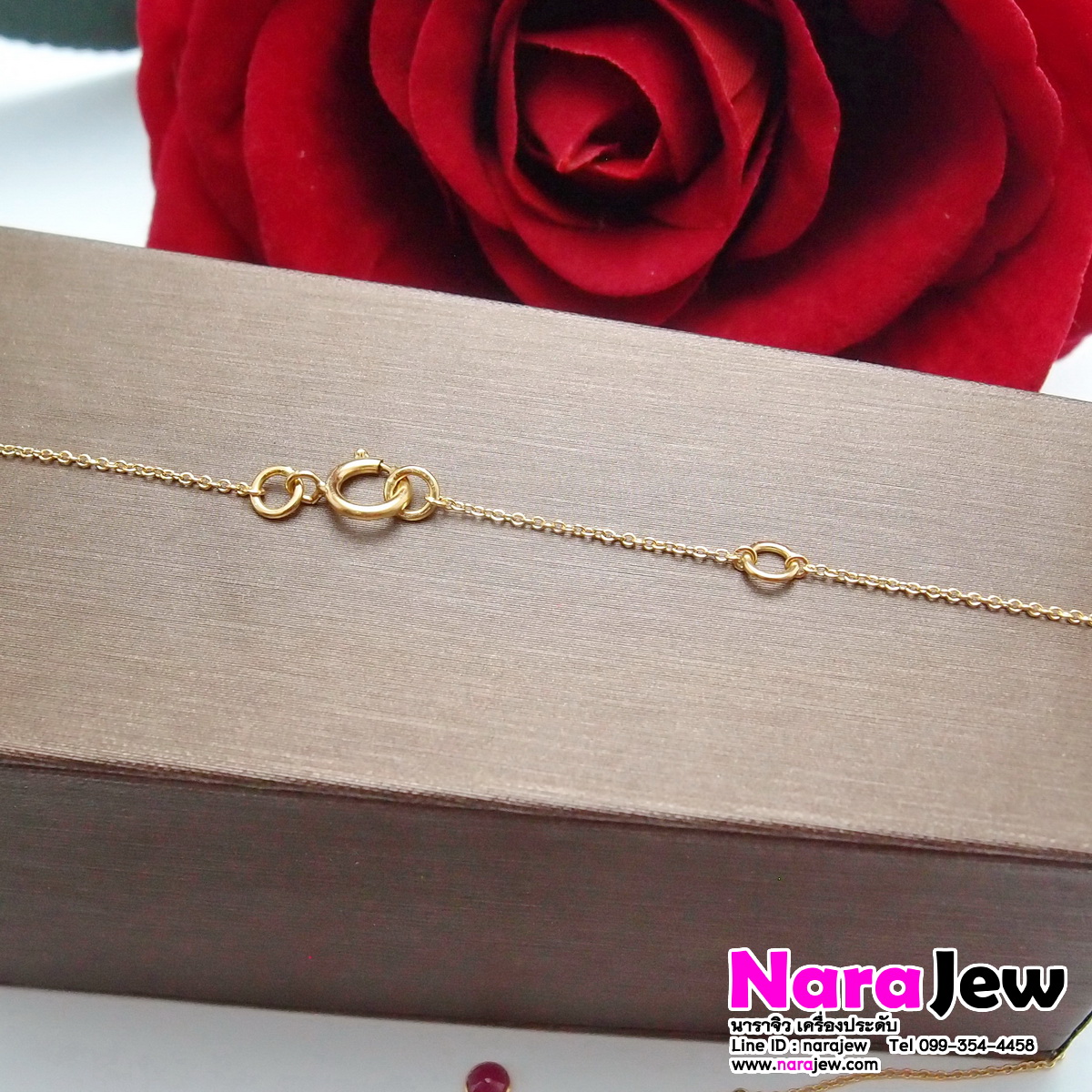 สร้อยคอทับทิมพม่า แบบตุ้งติ้งน่ารักๆ ความยาว 16 ถึง 17 นิ้ว