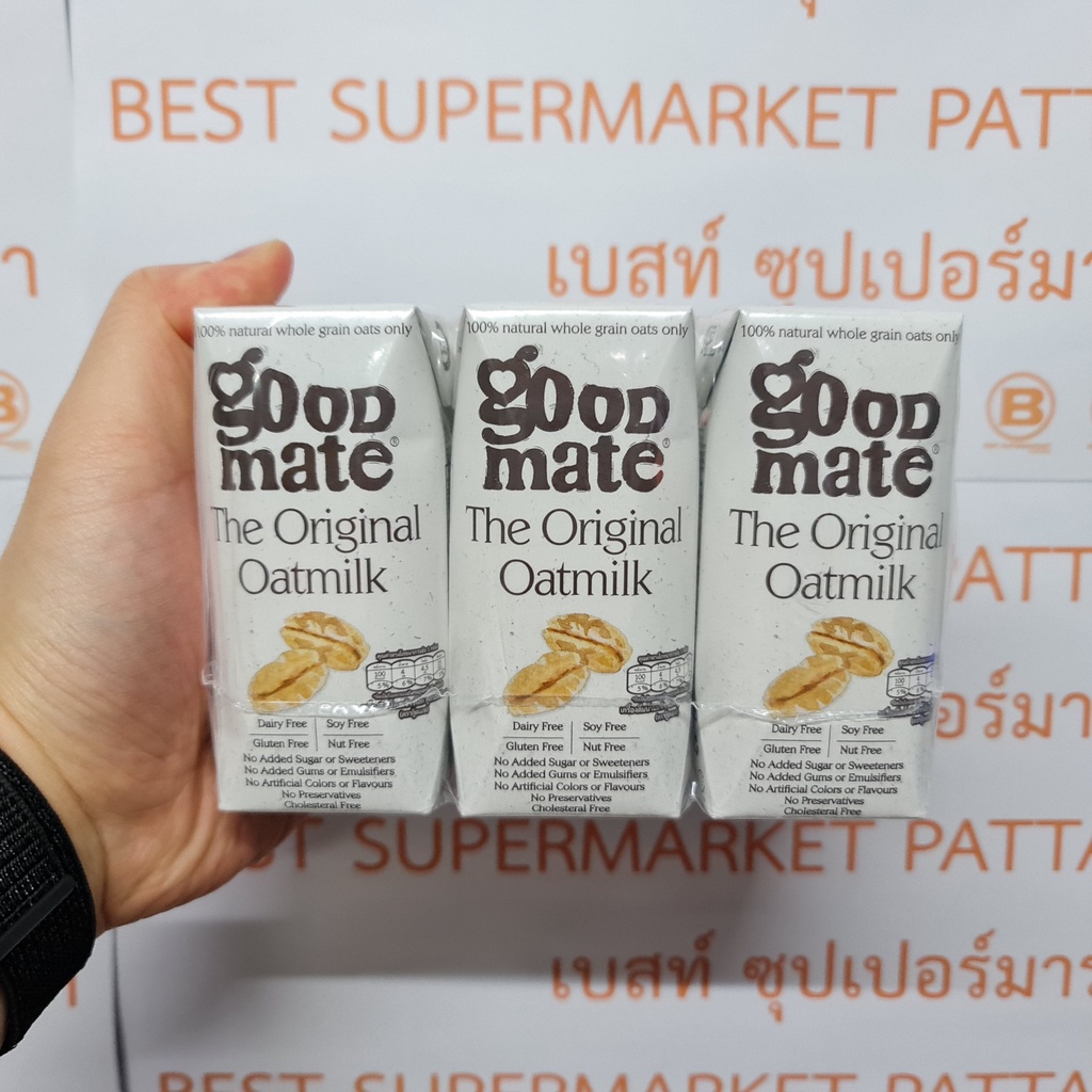 [แพ็ค 3 กล่อง] กู๊ดเมท น้ำนมข้าวโอ๊ต 180 มล. [Pack 3] Goodmate Oat Milk 180 ml.