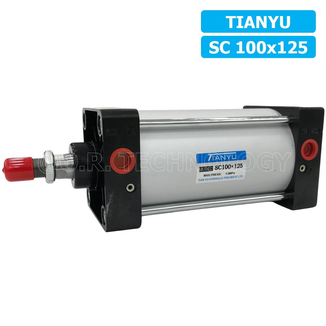 (1ชิ้น) SC 100x125 กระบอกลม รุ่นมาตรฐาน กระบอกลม 4 เสา Standard Cylinder Air Pneumatic แบบสี่เสา