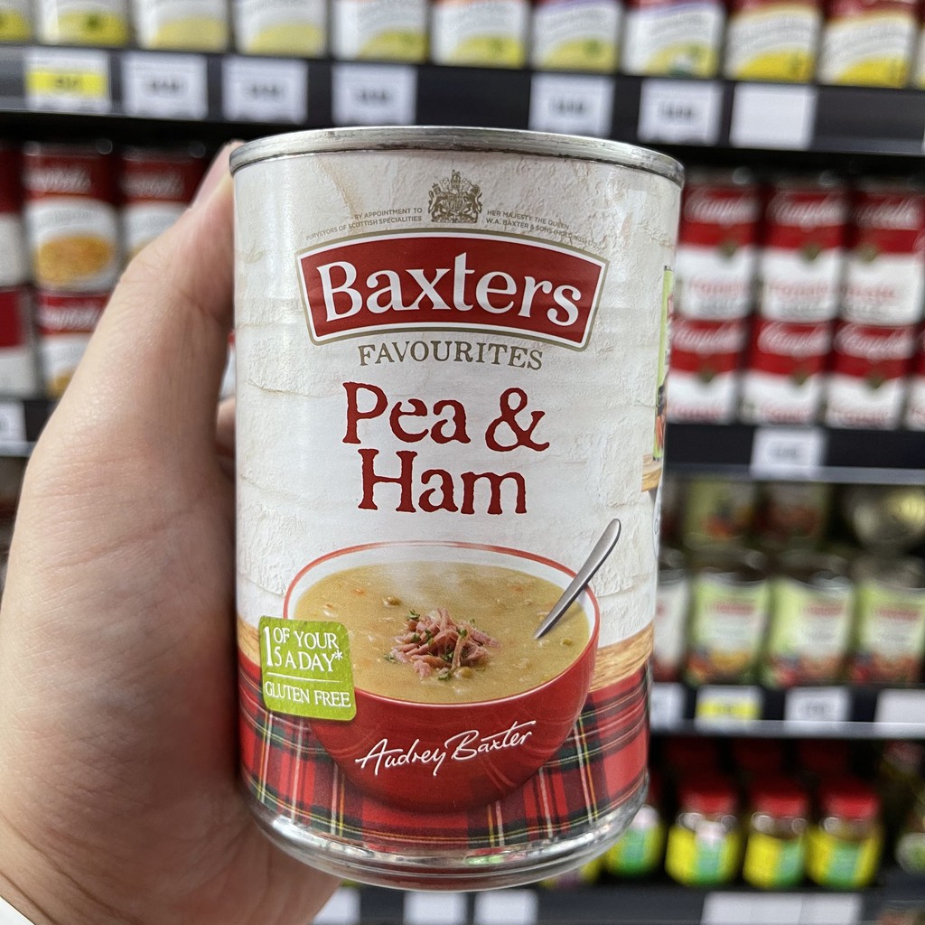 แบ็กซ์เตอร์ ซุปถั่วลันเตาผสมแฮม น้ำหนักสุทธิ 400 กรัม Baxters Peas & Ham Soup 400 g.