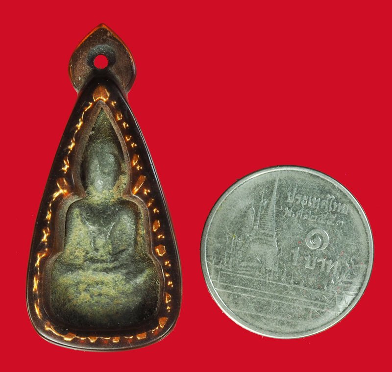 ขายแล้ว*40182 พระพิมพ์ท่ามะปรางค์ ไม่ทราบกรุ เนื้อชินเงิน เลี่ยมพลาสติกเก่าวินเทจ 13