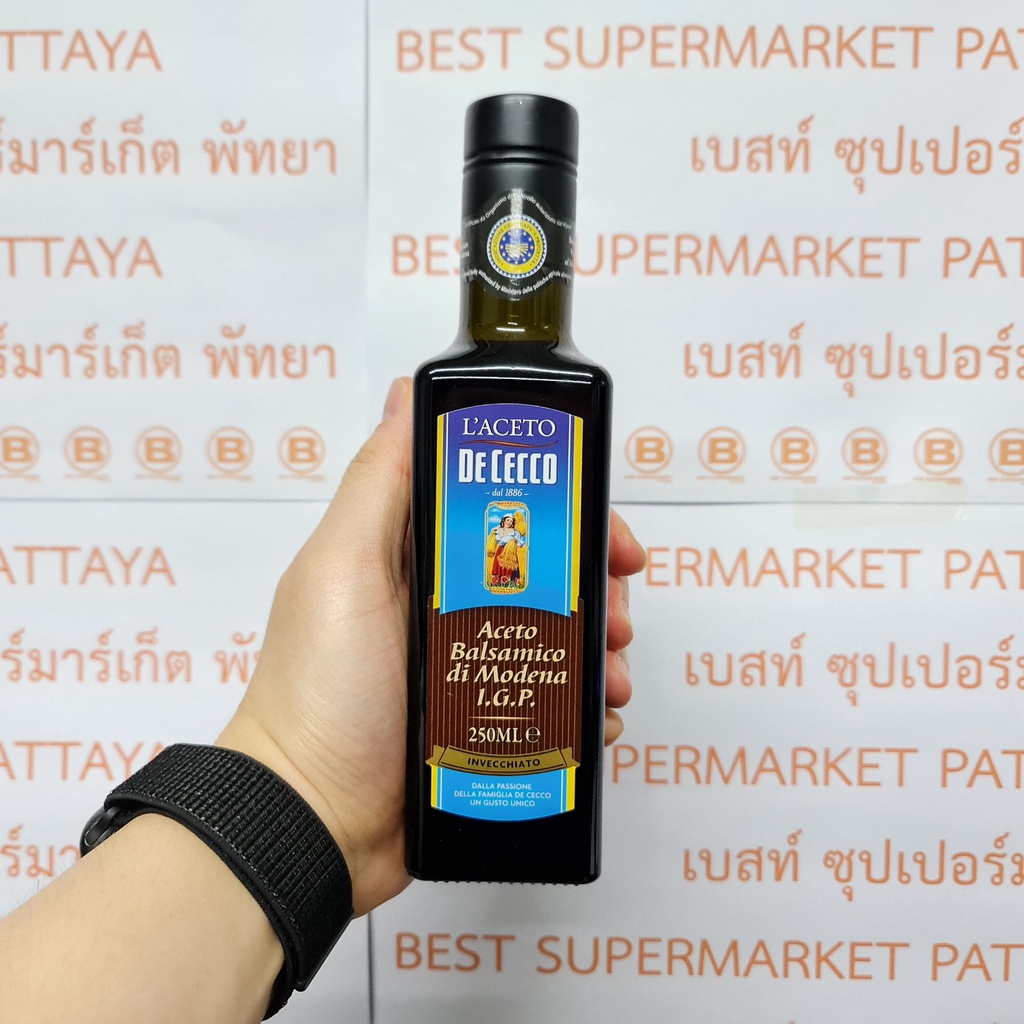 ดิ เชคโค น้ำส้มสายชู บาซามิค 250 มล. De Cecco Aceto Balsamico di Modena 250 ml.