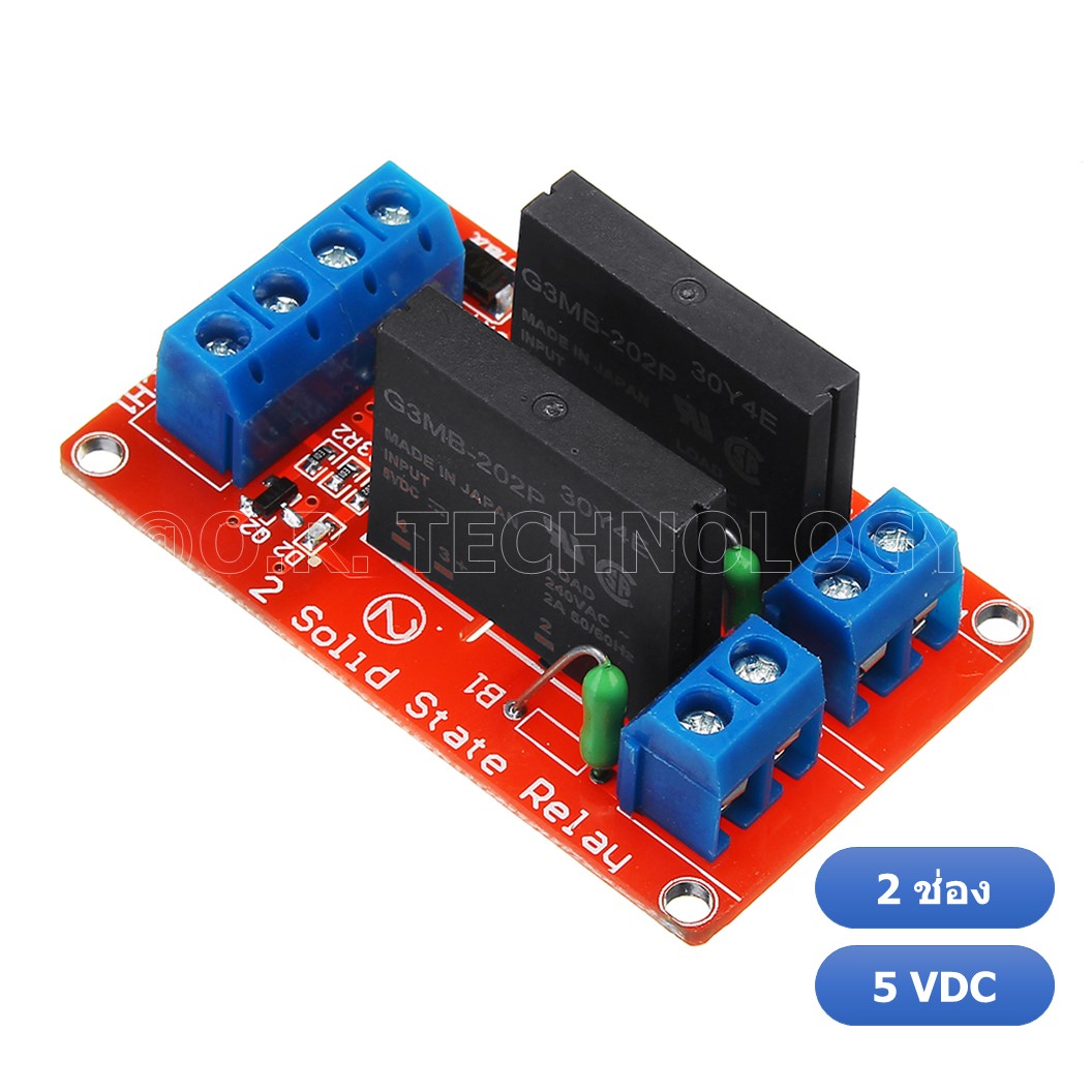 (1ชิ้น) NA168 รีเลย์ โซลิดสเตท 2 ช่อง 5VDC Low Level Solid State Relay Module
