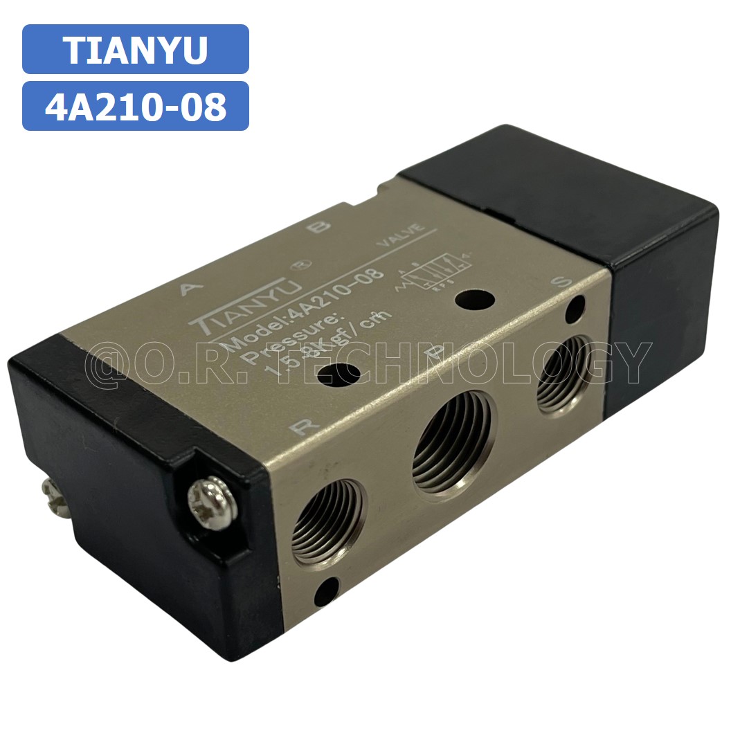 (1ชิ้น) 4A210-08 วาล์วควบคุมด้วยลม 1 ข้าง 5/2 Single Air Control Valve Pneumatic TIANYU