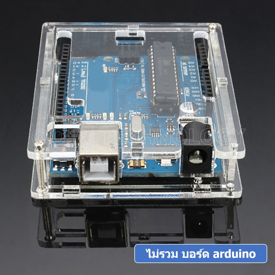 (1ชิ้น) AC011 เคสอาร์ดูโน่ UNO R3 Arduino UNO R3 case เคสอะคริลิค กรอบใส่ arduino UNO R3 Good Quality UNO R3 Acrylic Case with Sticker and Instruction