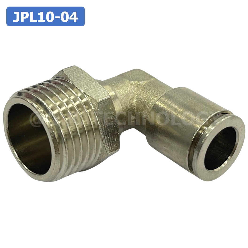 (1ชิ้น) JPL10-04 ข้อต่อลม เกลียวนอก งอ90° สแตนเลส STAINLESS Male Thread Elbow Pipe Quick Fittings Connector ข้อต่อลมสแตนเลส ข้องอ
