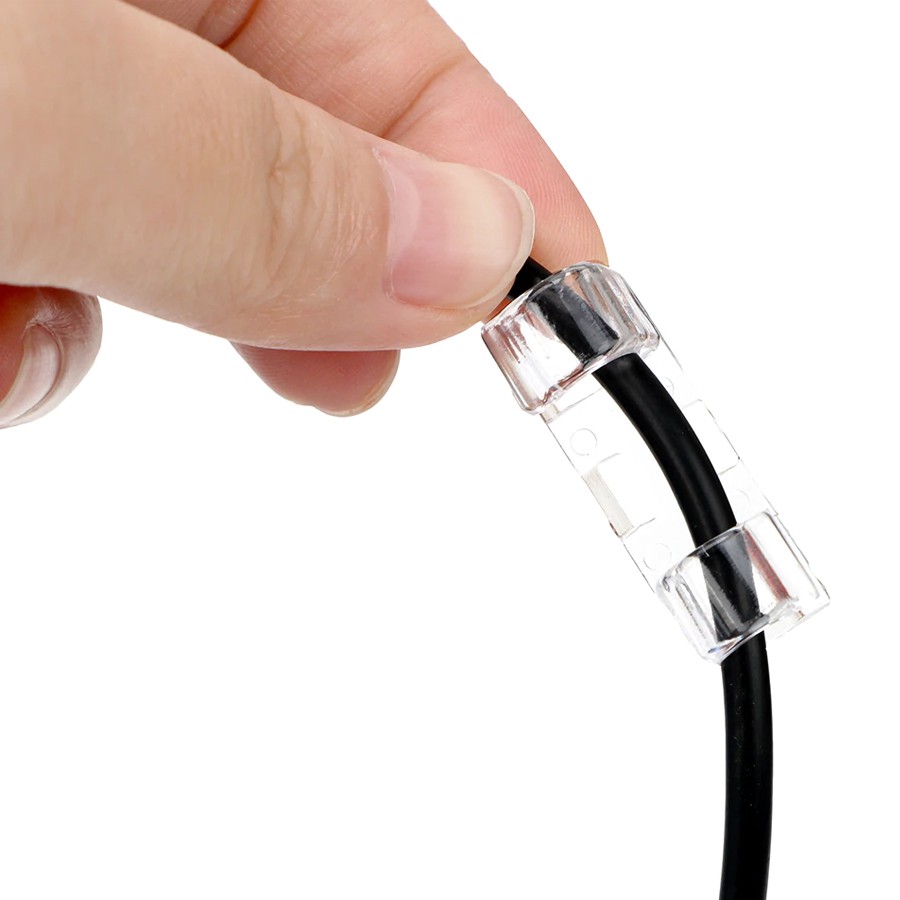 [10ชิ้น/ชุด] ที่เก็บสายไฟสีใส ไม่ต้องเจาะ คลิปหนีบสายเคเบิล แบบมีกาวในตัว /แคลมป์จัดการสายเคเบิล USB