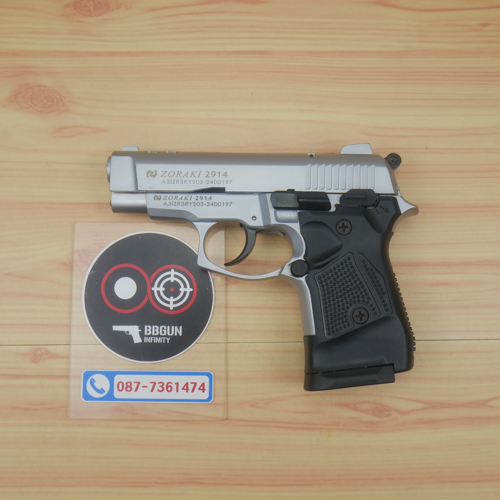 Blank GUN Zoraki 2914 - TD เงินด้าน แบลงค์กัน Semi Auto (แถมกล่องปืน)