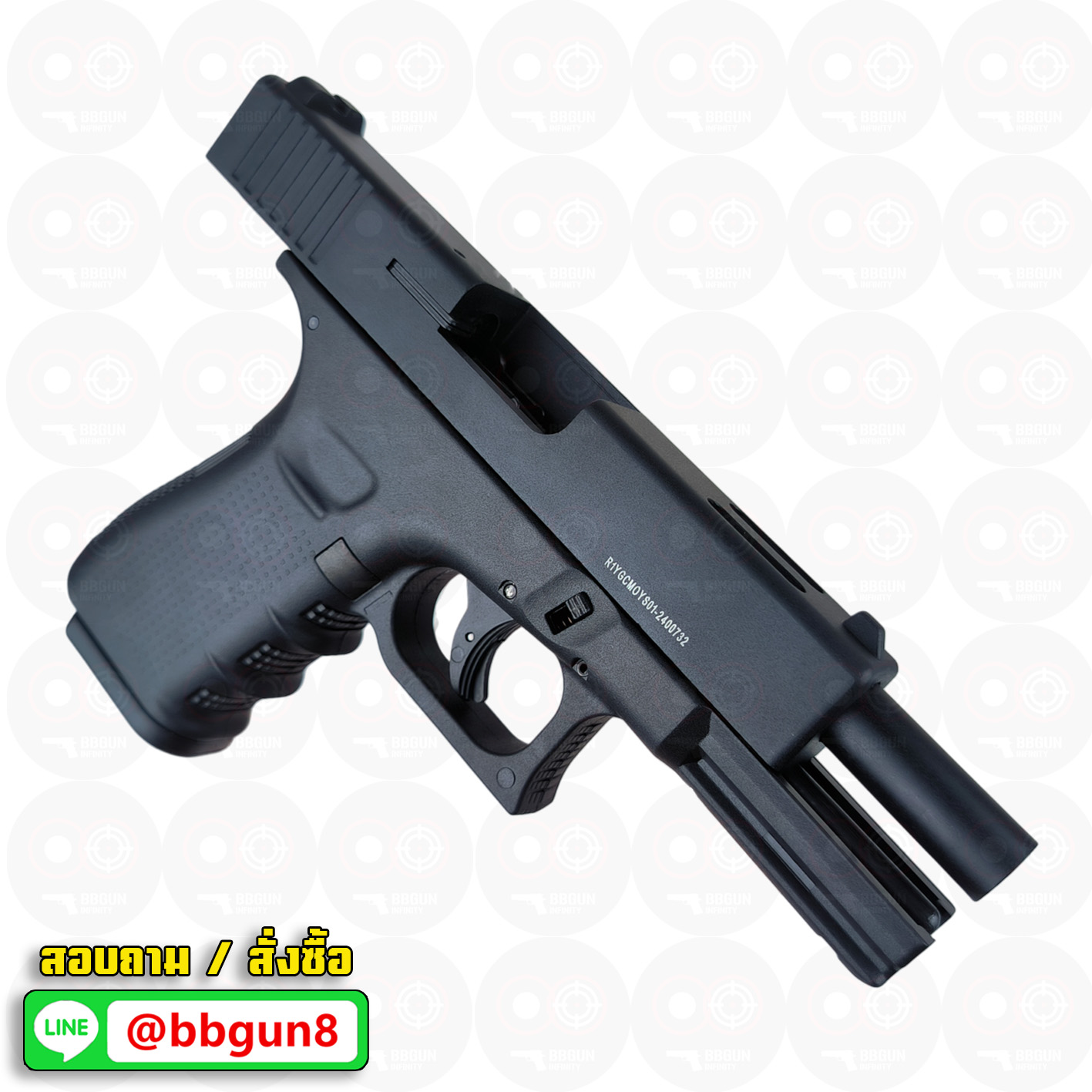 แบลงค์กัน RETAY GLOCK 19C Gen 4 ดำ เจาะพอร์ต BLANKGUN ( 2 แม็กกาซีน + กล่องใส่ปืน)