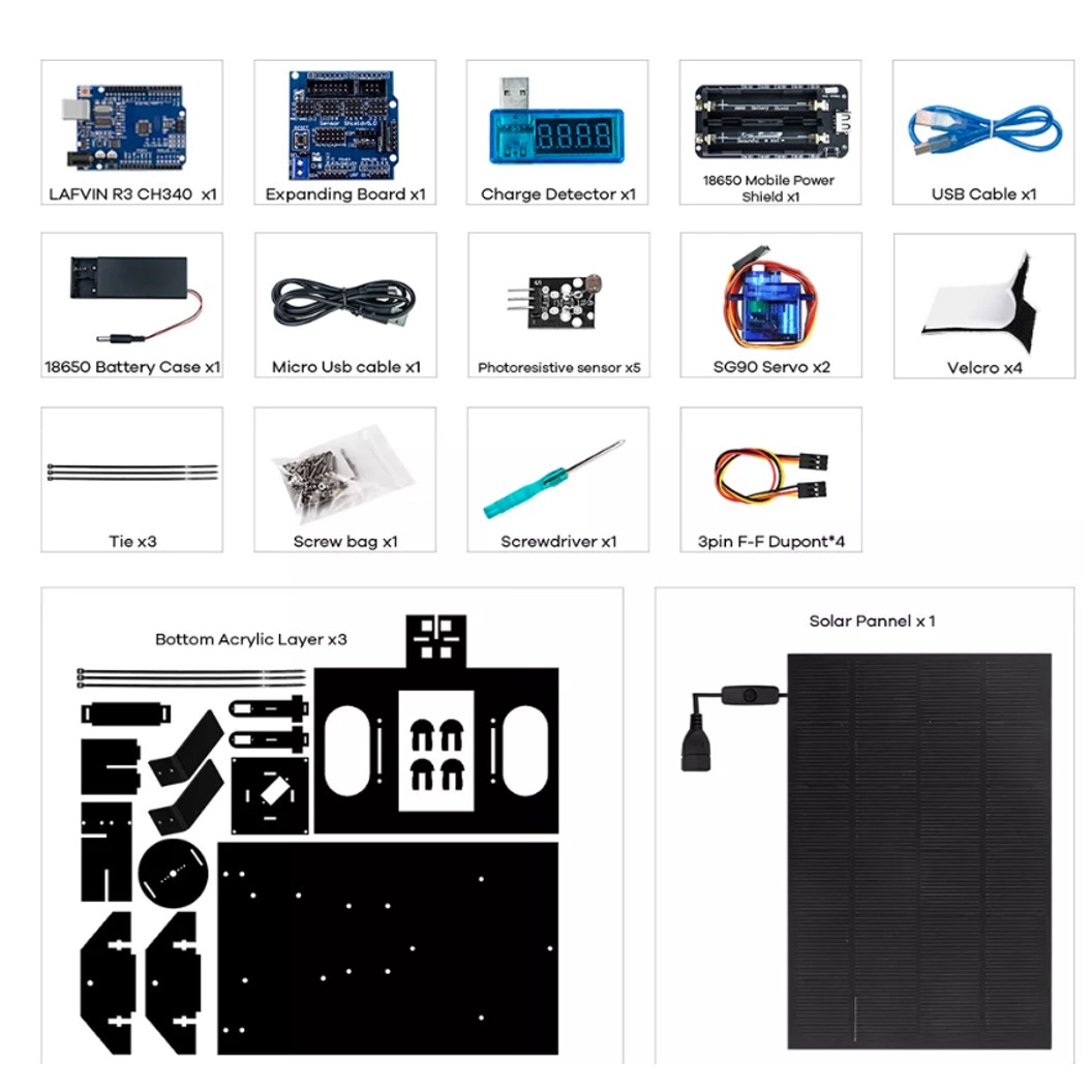 ชุดส่งเสริมการเรียนรู้ ชุดติดตามพลังงานแสงอาทิตย์ LAFVIN SOLAR TRACKING KIT ชุดทดลองโซล่าเซลล์
