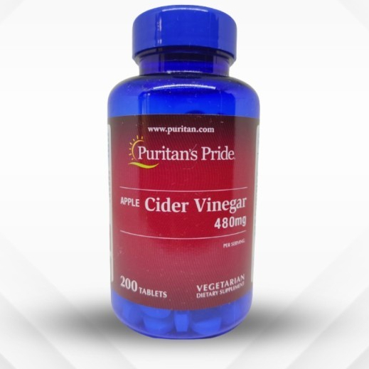 ขวดใหญ่ 200 เม็ด Puritan Apple Cider Vinegar 480 mg แอปเปิ้ลไซเดอร์ ลดพุงช่วยระบบย่อยอาหาร