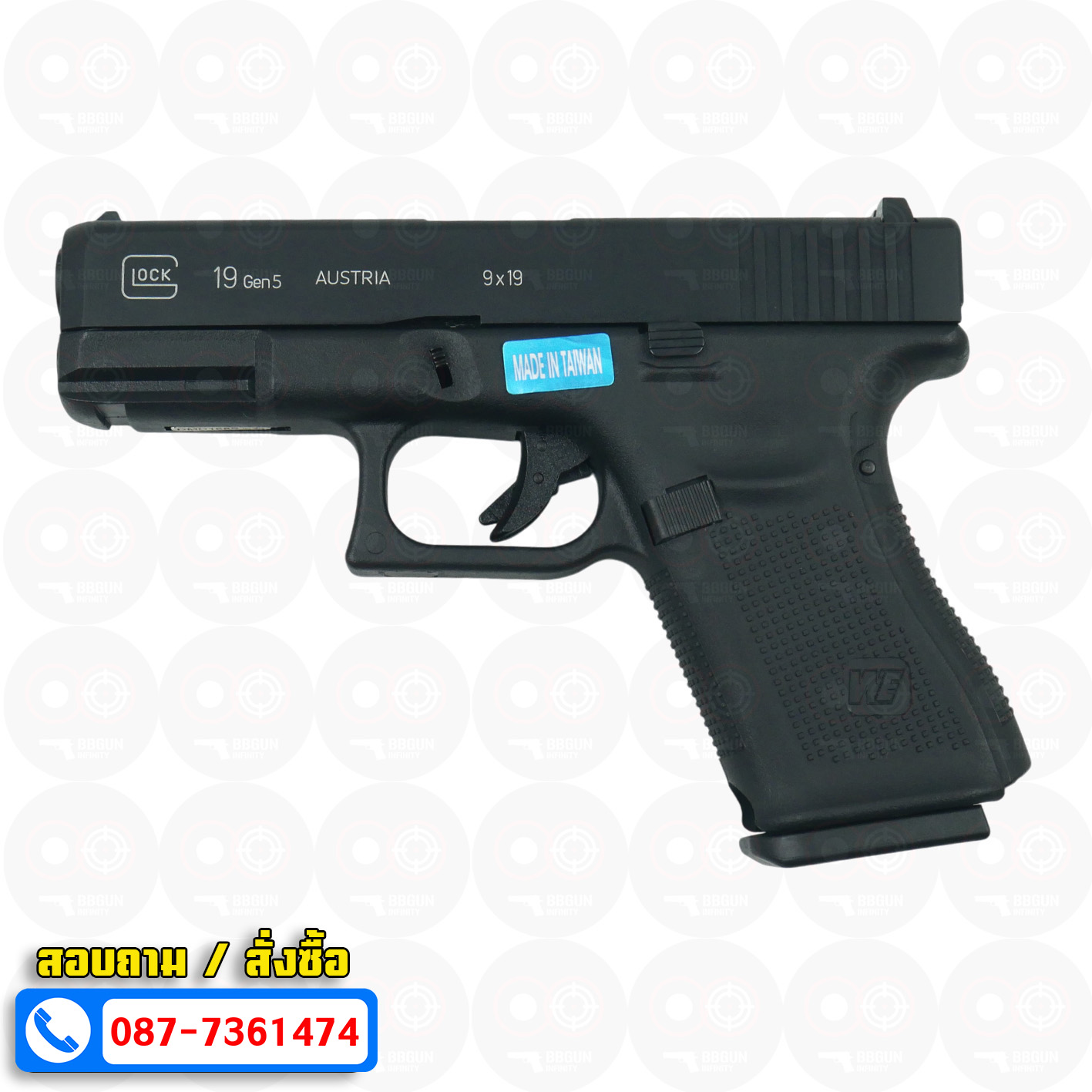 บีบีกันอัดแก๊ส WE G19 Gen5 GBB สีดำ (Black) BB GUN