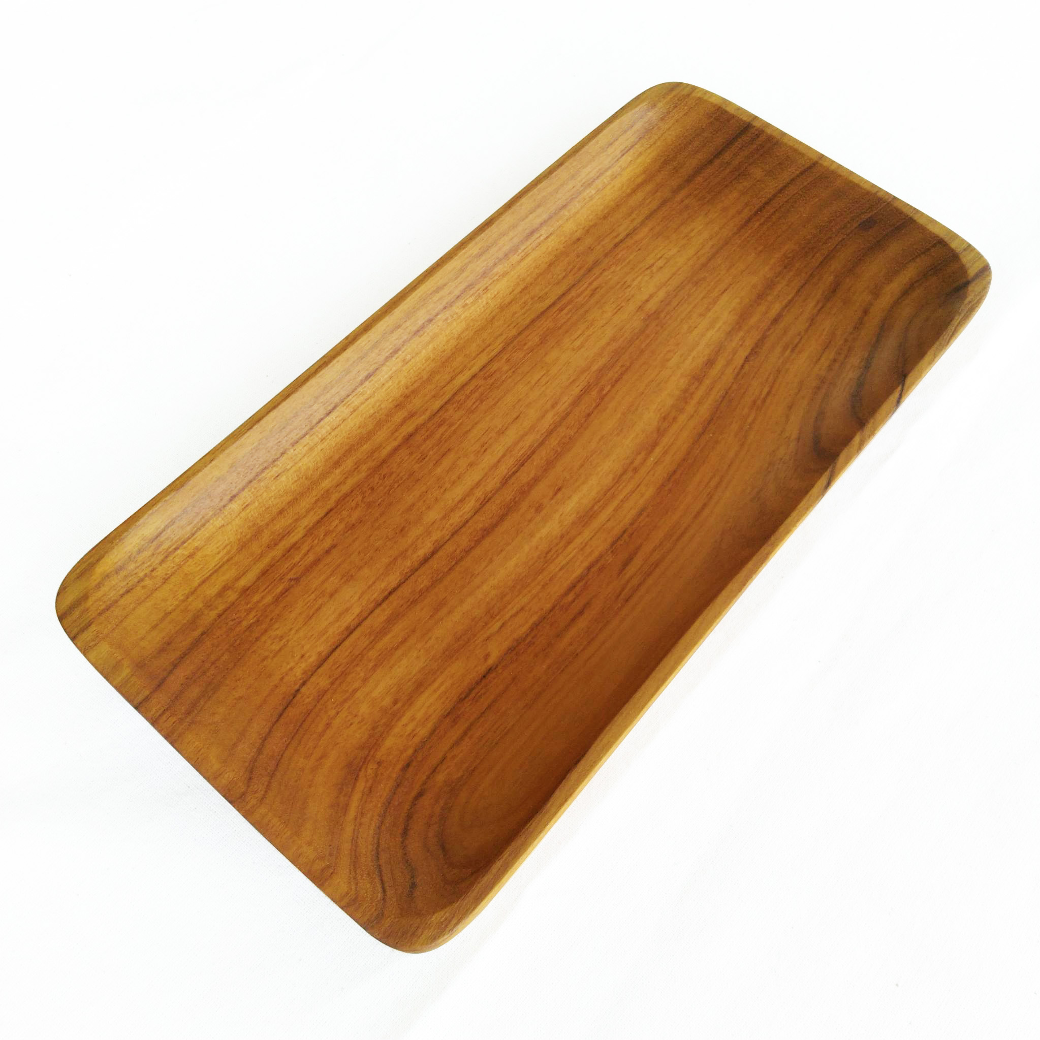 กูปรี ถาดไม้สัก ทรงสี่เหลี่ยม Kouprey Vintage Style Natural Brown Teak Rectangle Tray