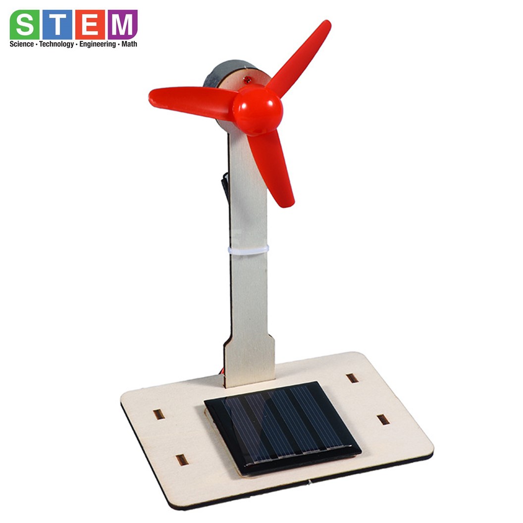 ZP007 ชุดประกอบไม้ กังหันลม พลังงานแสงอาทิตย์ Solar Fan กังหันโซล่าเซลล์ STEAM STEM Learing kit Wooden toy Solar Turbine ชุดเรียนรู้
