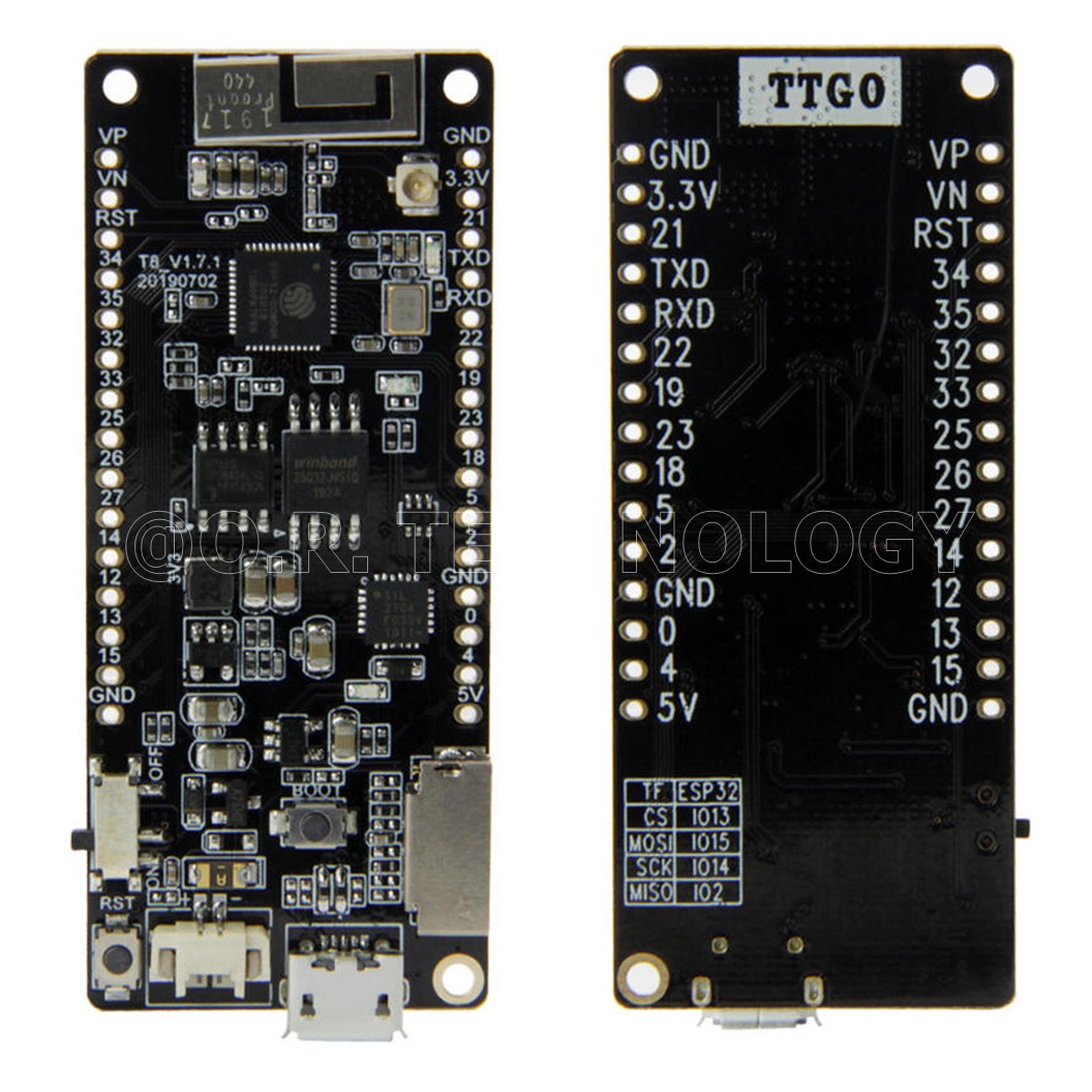 (1ชิ้น) AA713 บอร์ด ESP32 รุ่น Unsoldered TTGO T8 V1.7 ESP32 8MB PSRAM TF CARD 3D ANTENNA WiFi & Bluetooth ESP32- WROVER Micropython 16MB FLASH