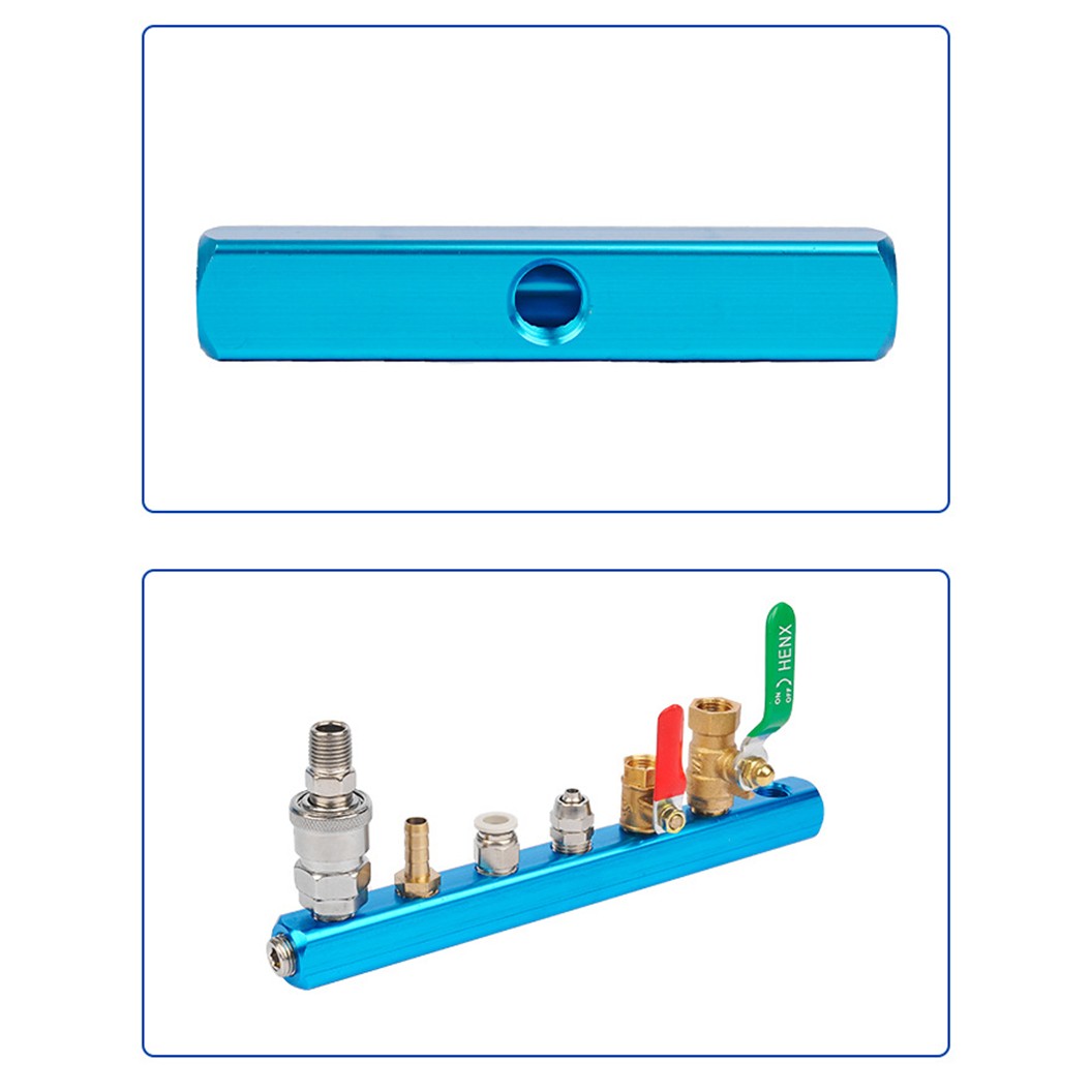 ตัวแยกท่อลม ขนาด 20X20 2F-15F เกลียว 1/4” 2-15ทาง 5-18พอร์ต Air Hose Manifold Block Splitter Base Socket Pneumatic ข้อต่อแยกท่อลม