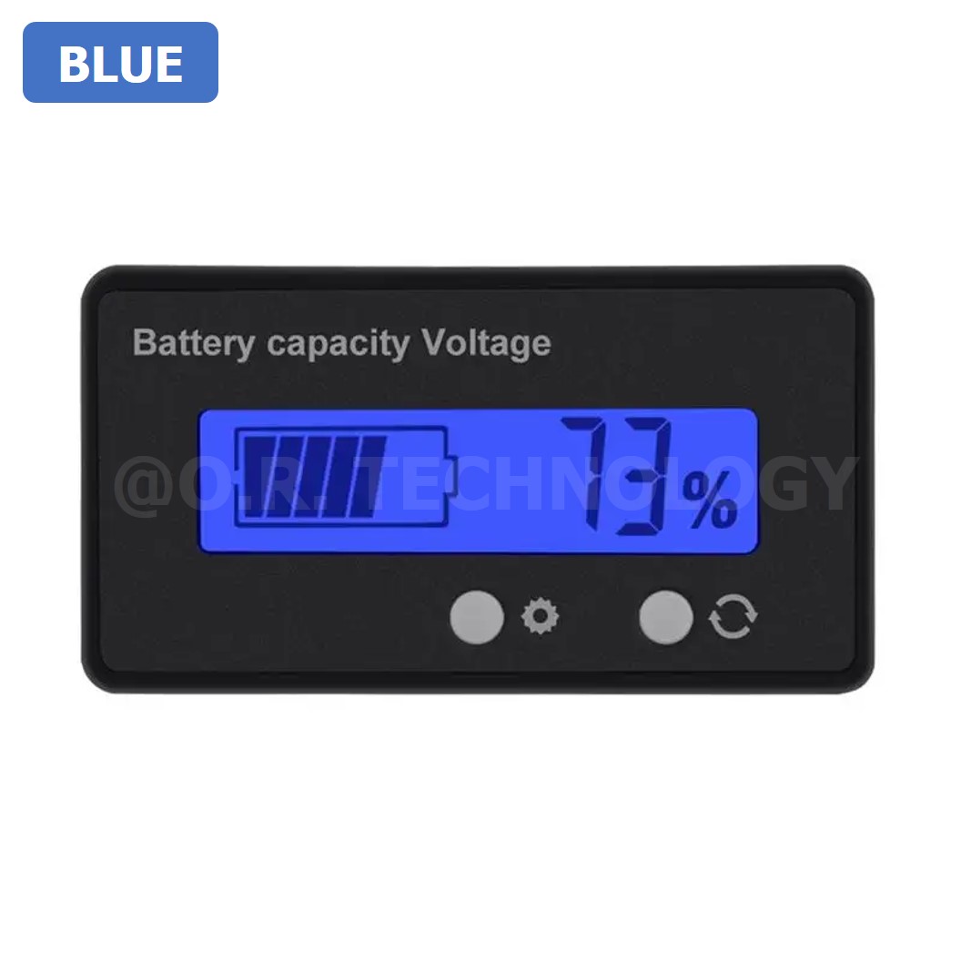 IB045 หน้าจอวัดแบตเตอรี่ สีน้ำเงิน BLUE 12V-84V Lead-Acid 3-24 Strings Lithium Battery Power Display Meter Power Display Self setting